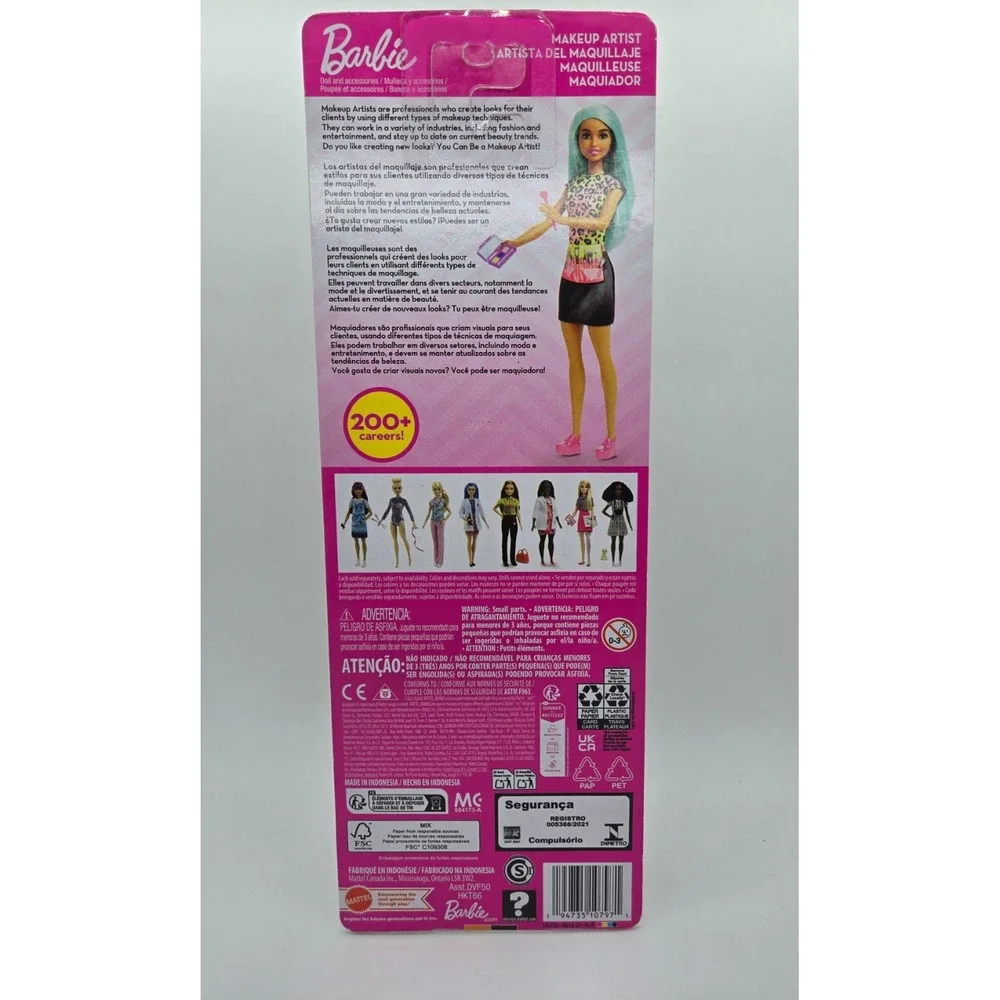 NEW Barbie You Can Be Anything Makeup Artist Hispanic Blue Hair NIB